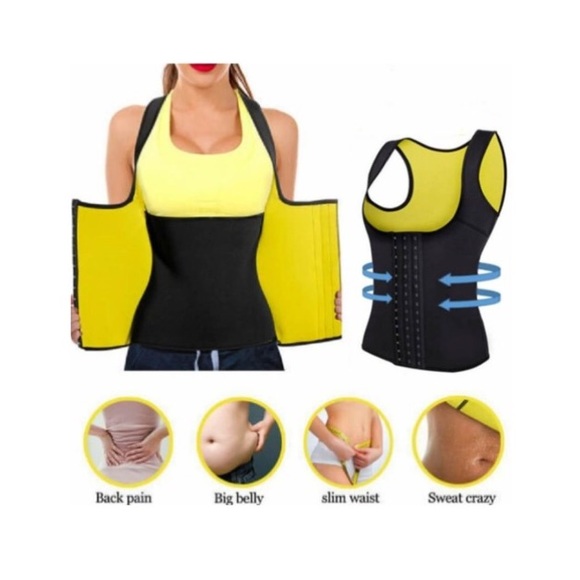 Bilayer Neoprene Design Shapers Slim Waist Trainer Corset Weight Loss Sweat Vest - Picture 8 of 16